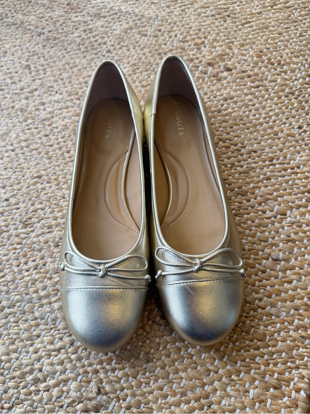 Talbots Metallic Gold Ballet Flats, size 10.5
